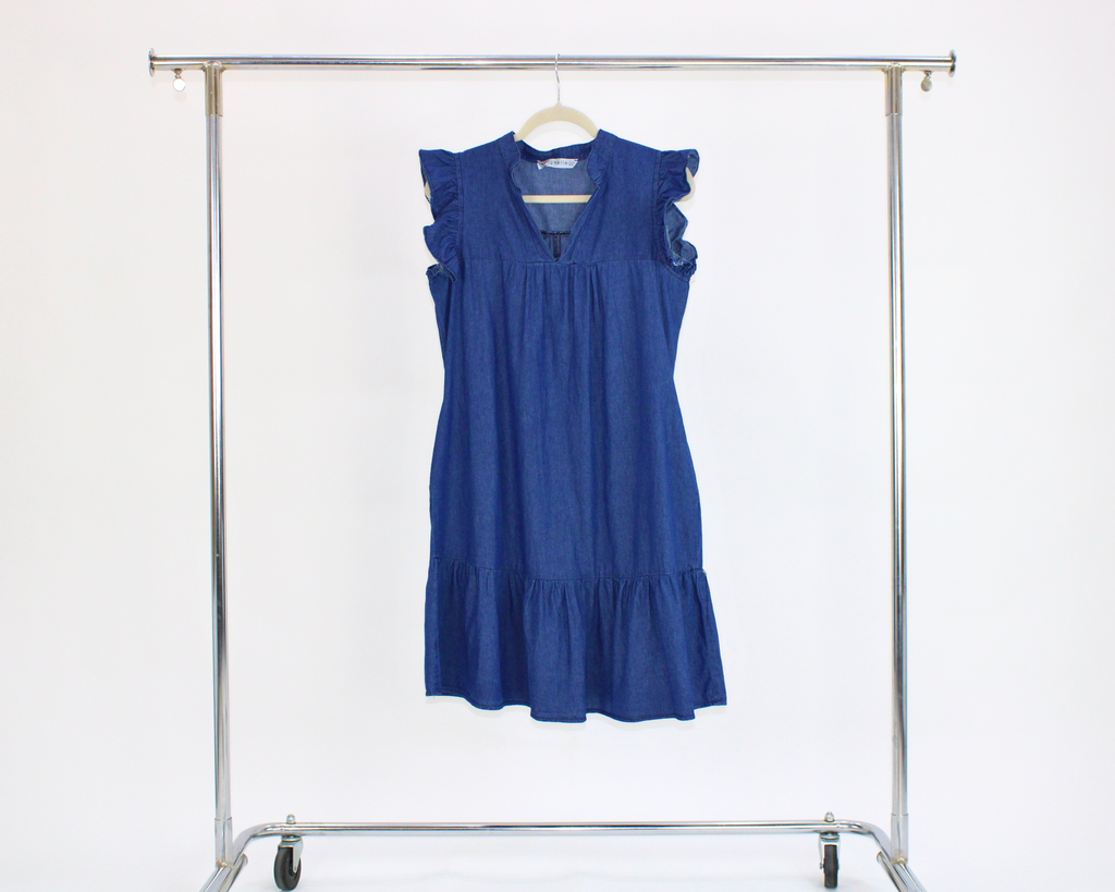 12517 Vestido tipo mezclilla manga olan