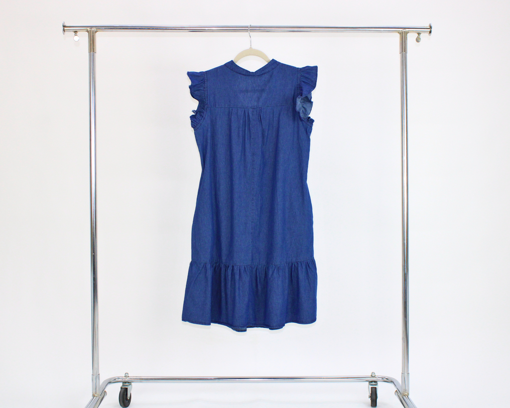 12517 Vestido tipo mezclilla manga olan