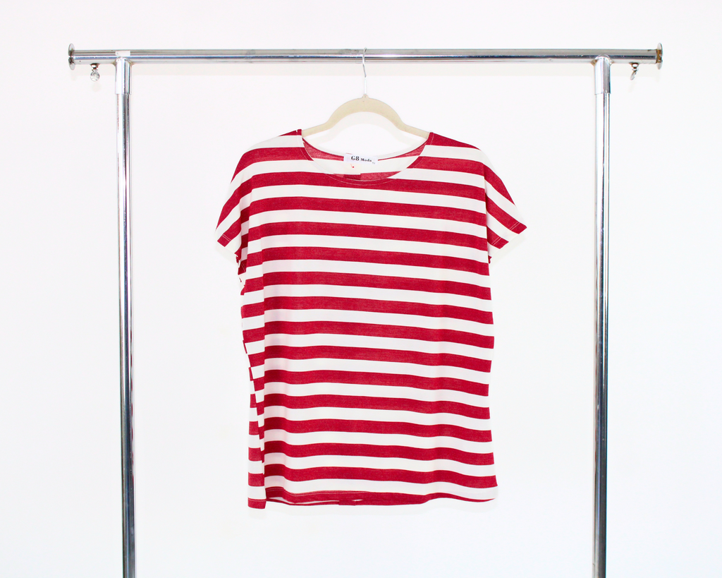 GT-3M107 Blusa Bicolor Rayas Brillante