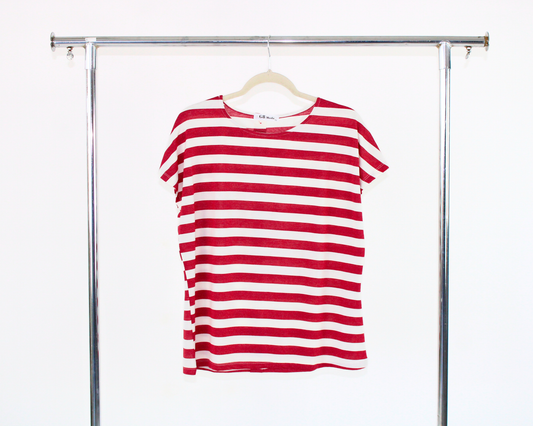 GT-3M107 Blusa Bicolor Rayas Brillante