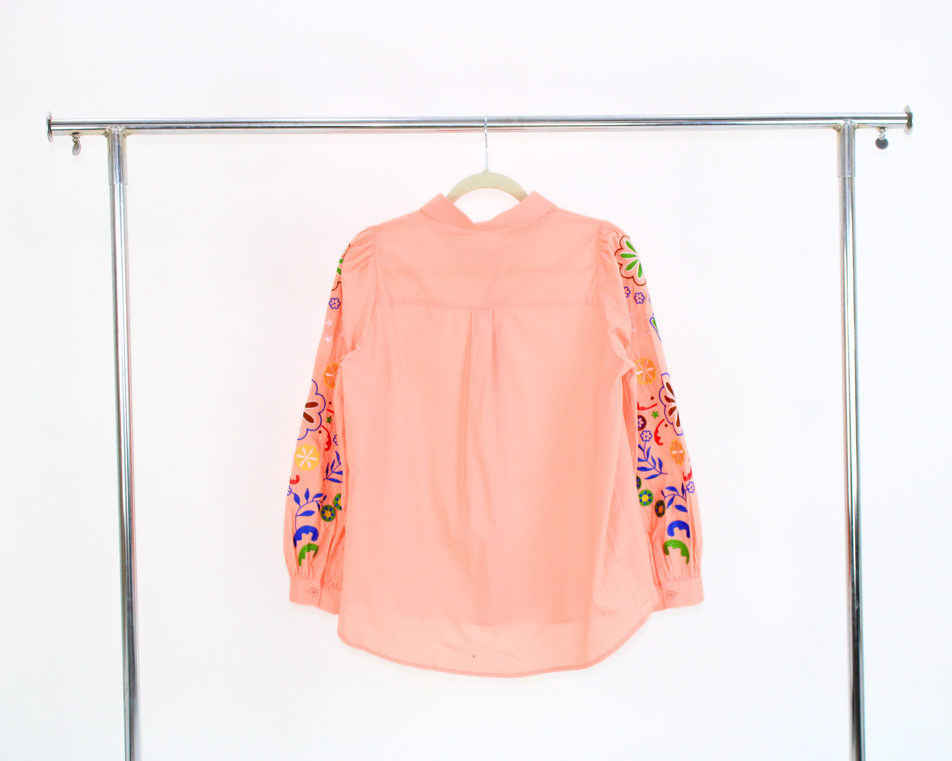 GO2X517 Camisa algodón manga bordada