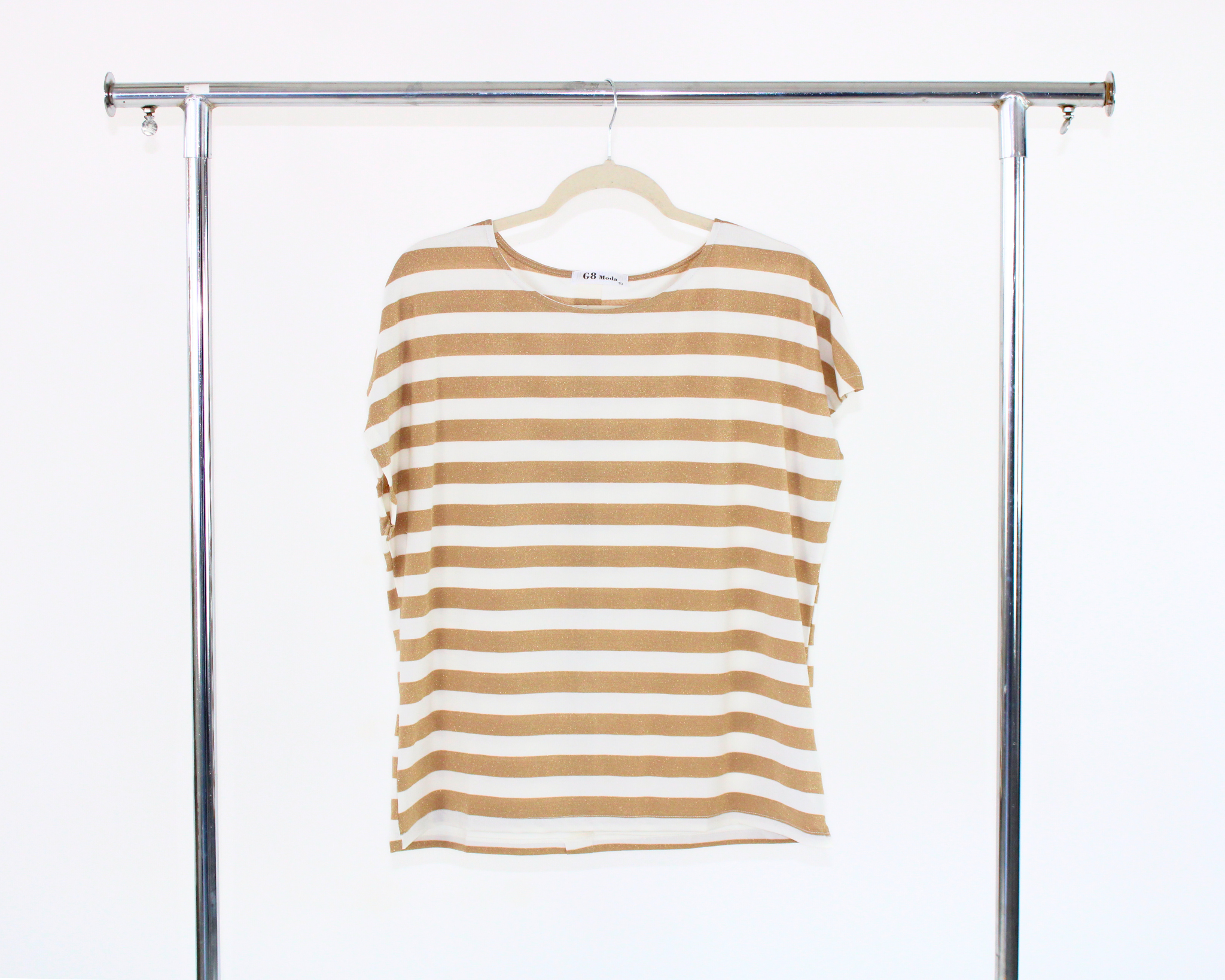 GT-3M107 Blusa Bicolor Rayas Brillante