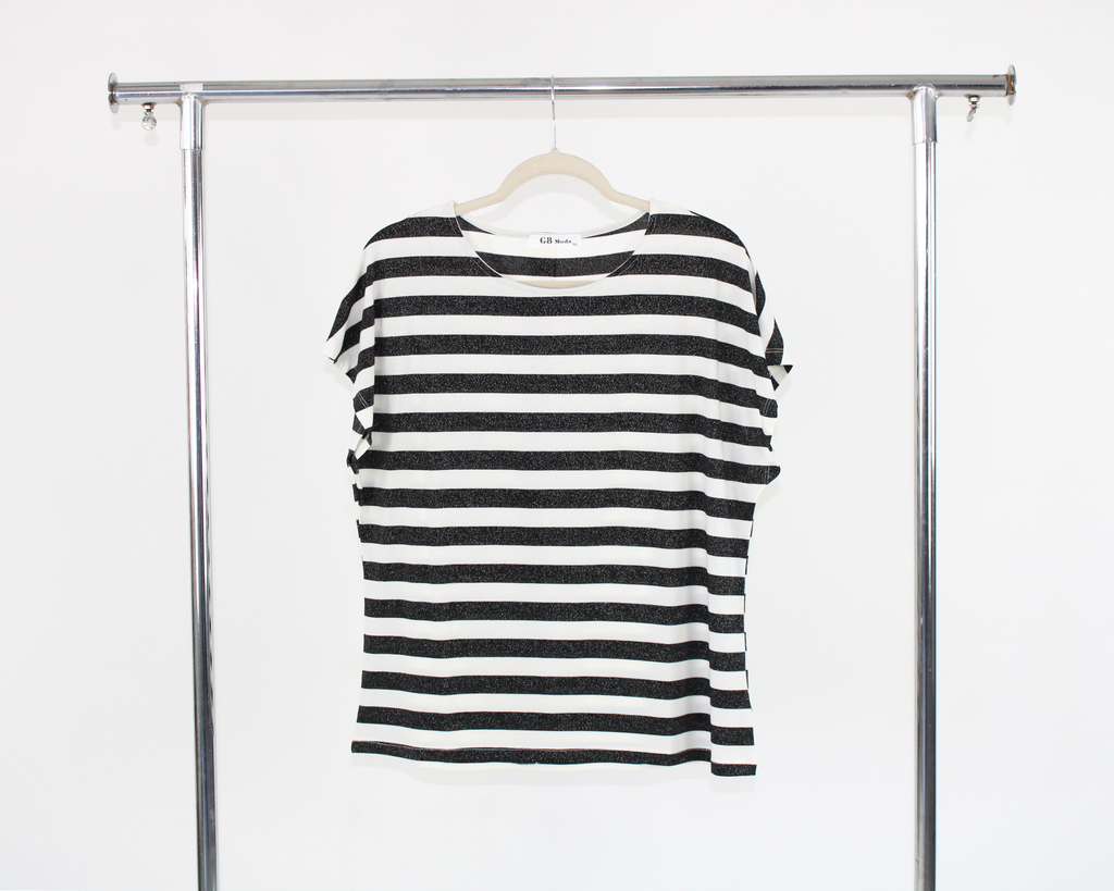 GT-3M107 Blusa Bicolor Rayas Brillante