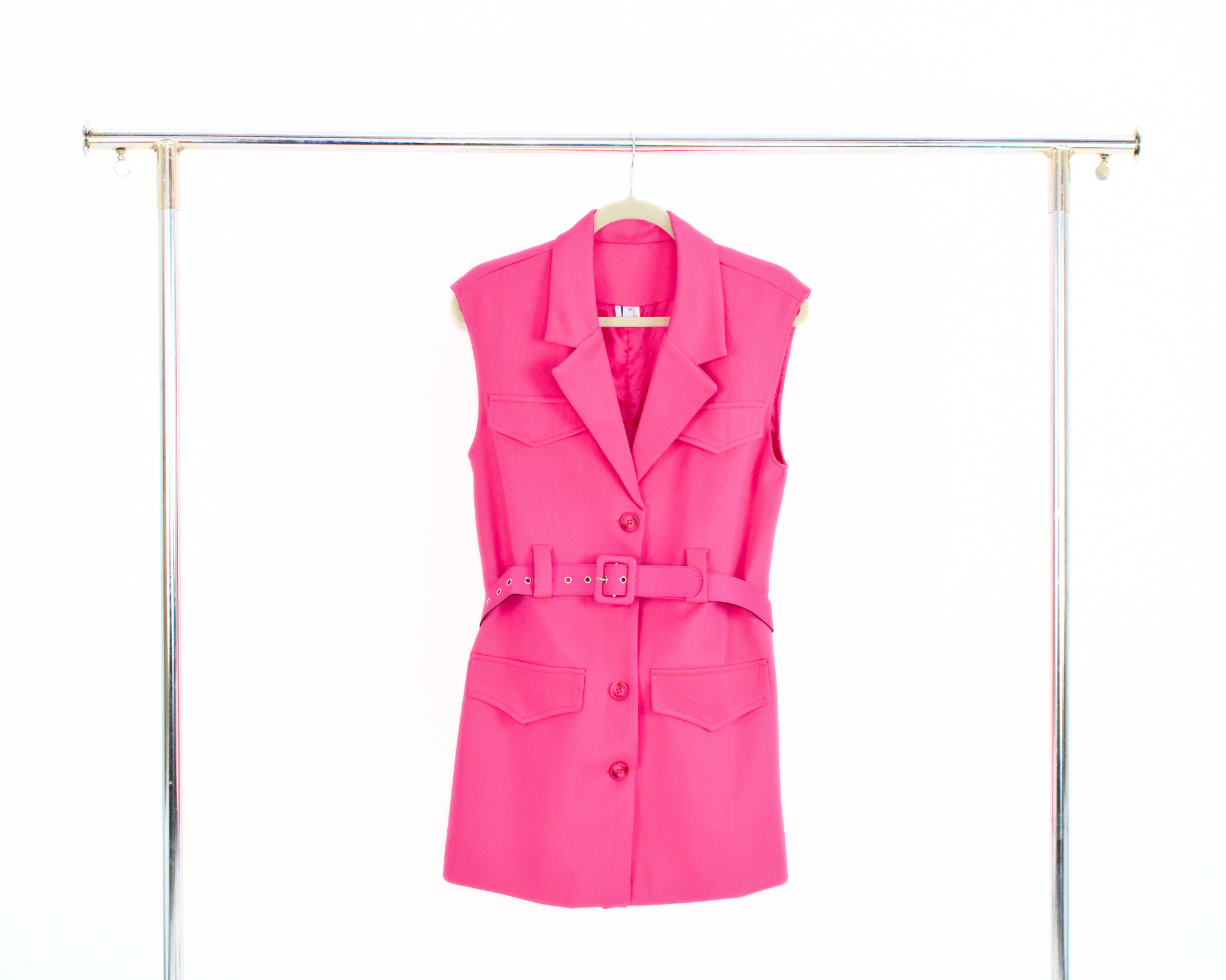 N1629 Chaleco largo con cinto