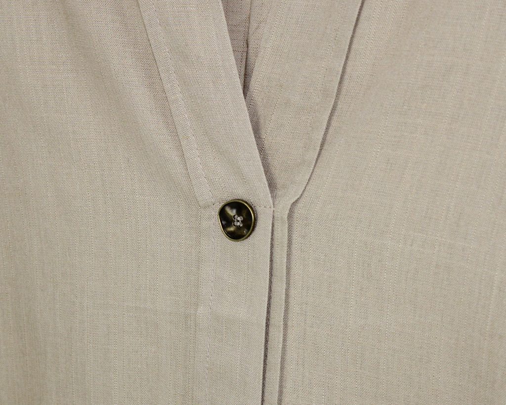 71795 Blusa Lino Cuello en v botón