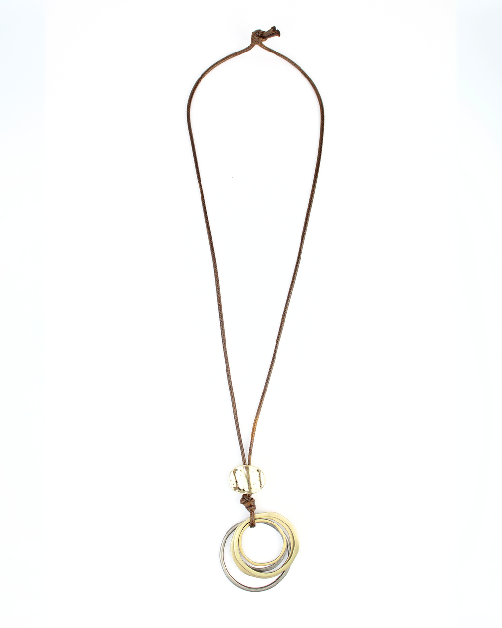 G667 Collar Largo Hilo Encerado Aros Florentino