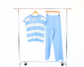 E20 Conjunto Rayado Con Pantalón Liso