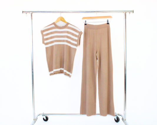 E23 Conjunto Rayado Blusa Manga Corta