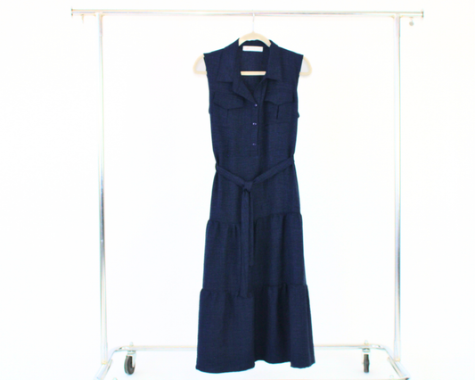 12568 Vestido Largo Tipo Vaquero Sin Mangas