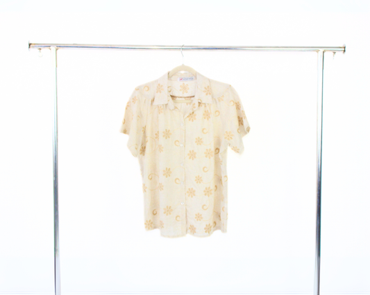 12630 Blusa De Algodón Bordado Flores