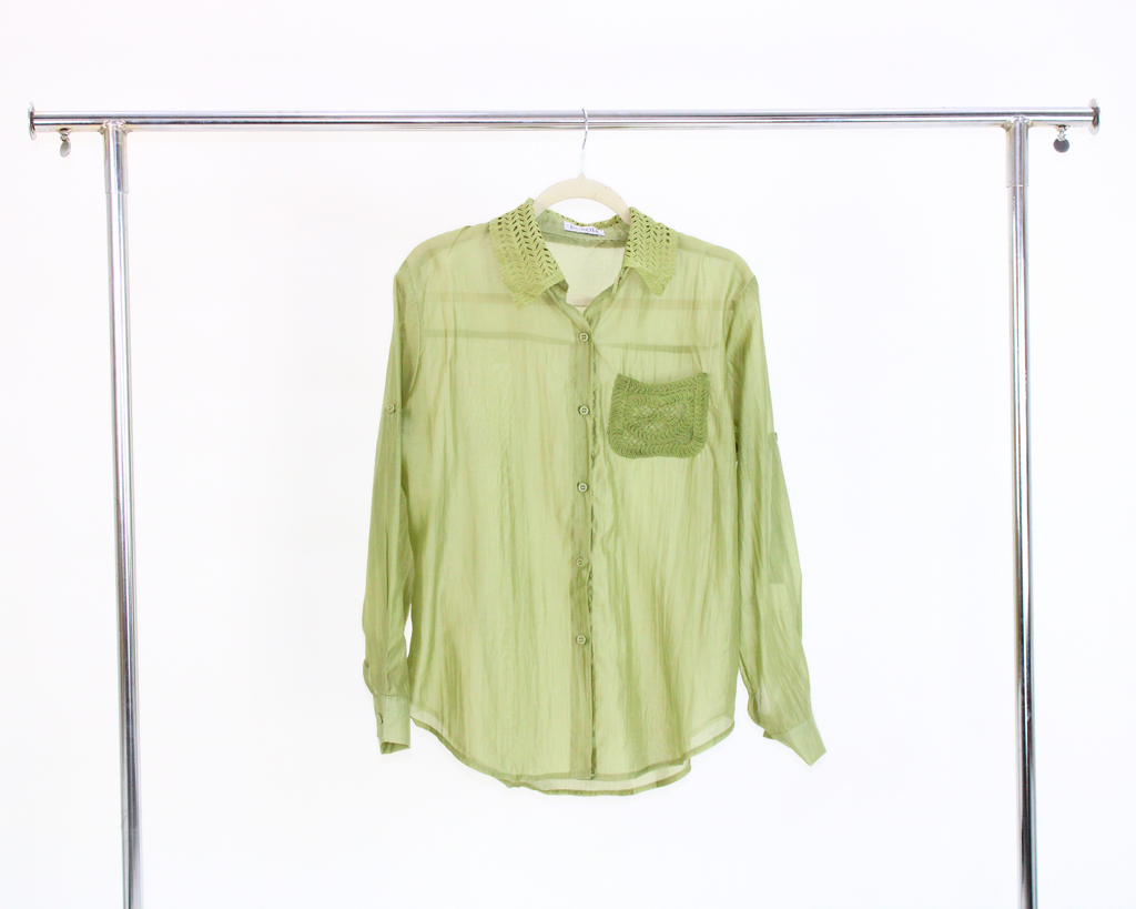 ZX4138 Blusa Manga Larga Cuello Bordado