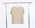 GT-3M106 Blusa Bicolor Rayas Cuello Dorado