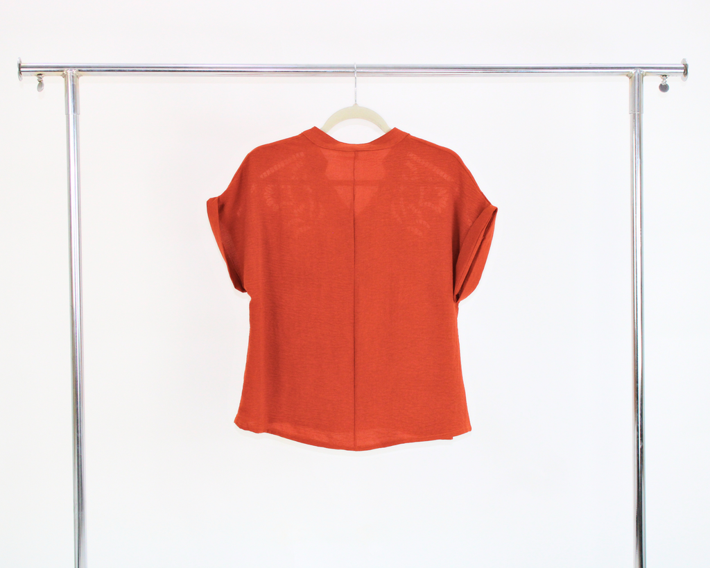 EE24183 Blusa Manga Corta Bordado Cuello