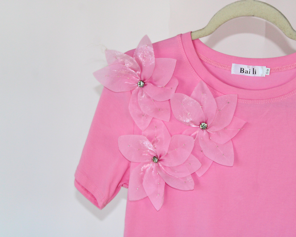 KLG23873 Blusa Lisa TriFlor 3D Piedras