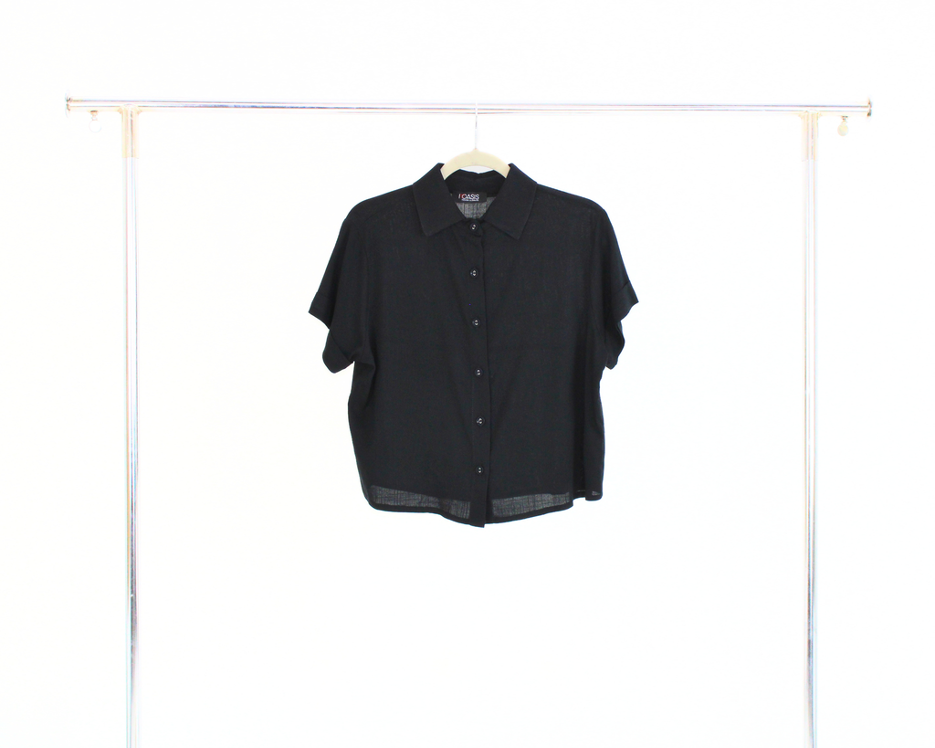 2638 Blusa Oversize Con Botón Forrado