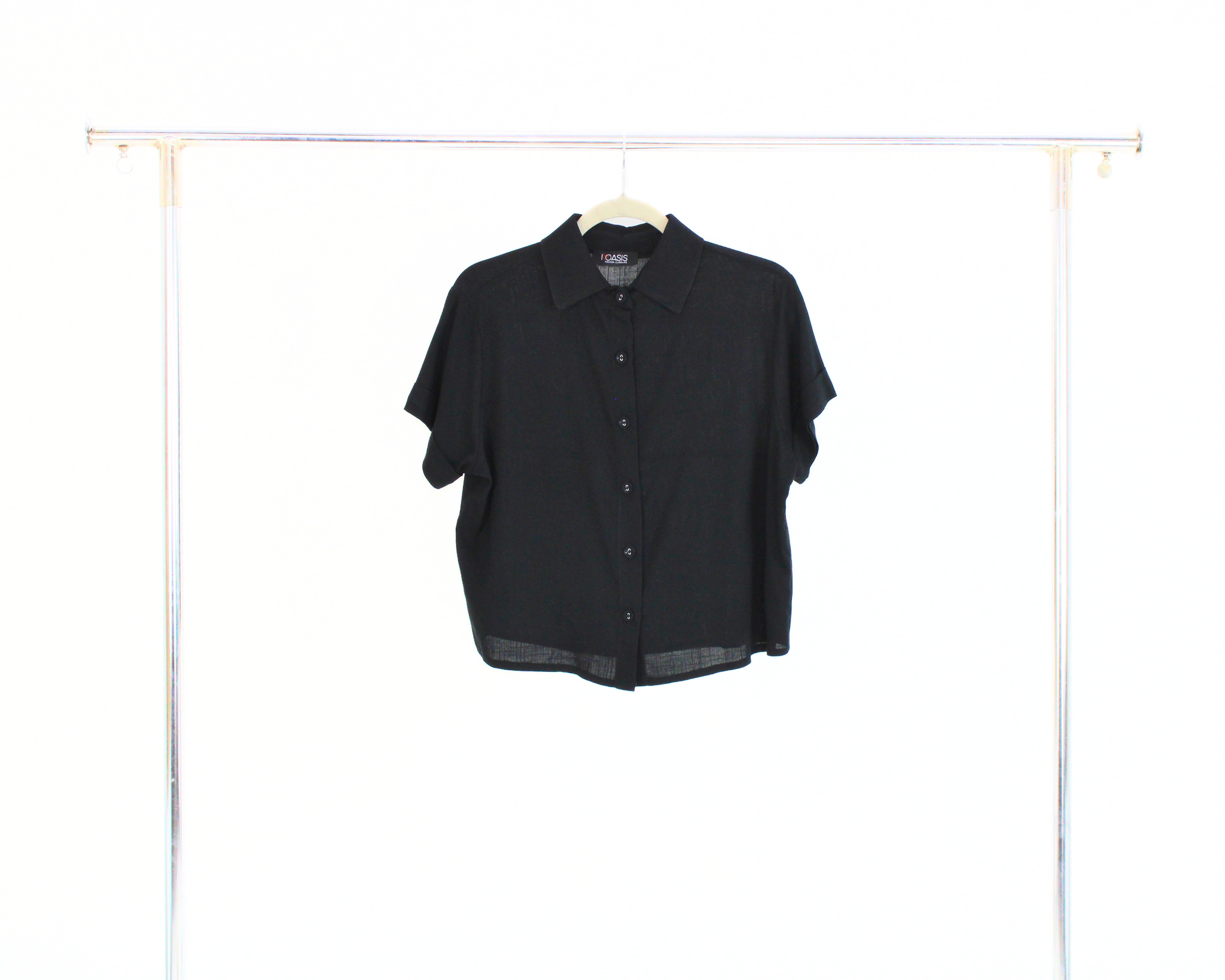 2638 Blusa Oversize Con Botón Forrado