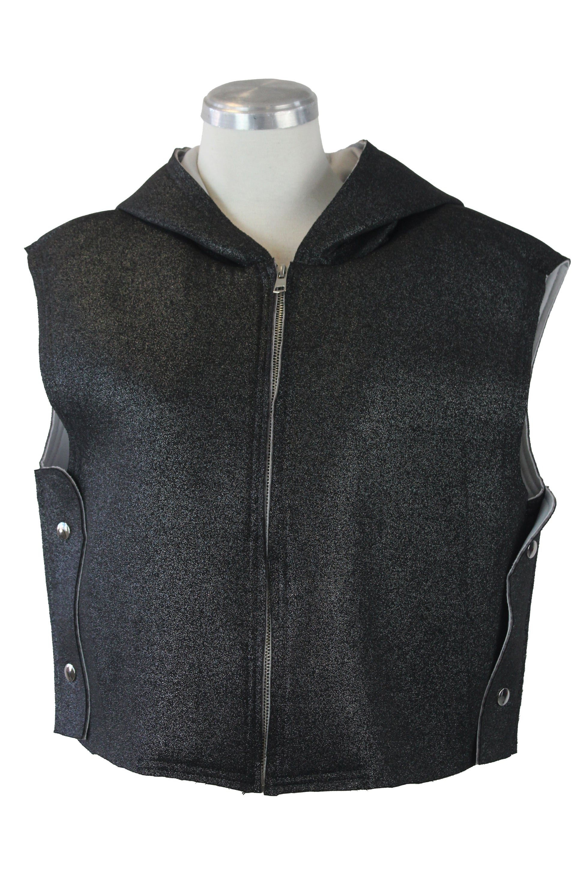 DJ-0376 Chaleco Con Capucha y Botones Laterales