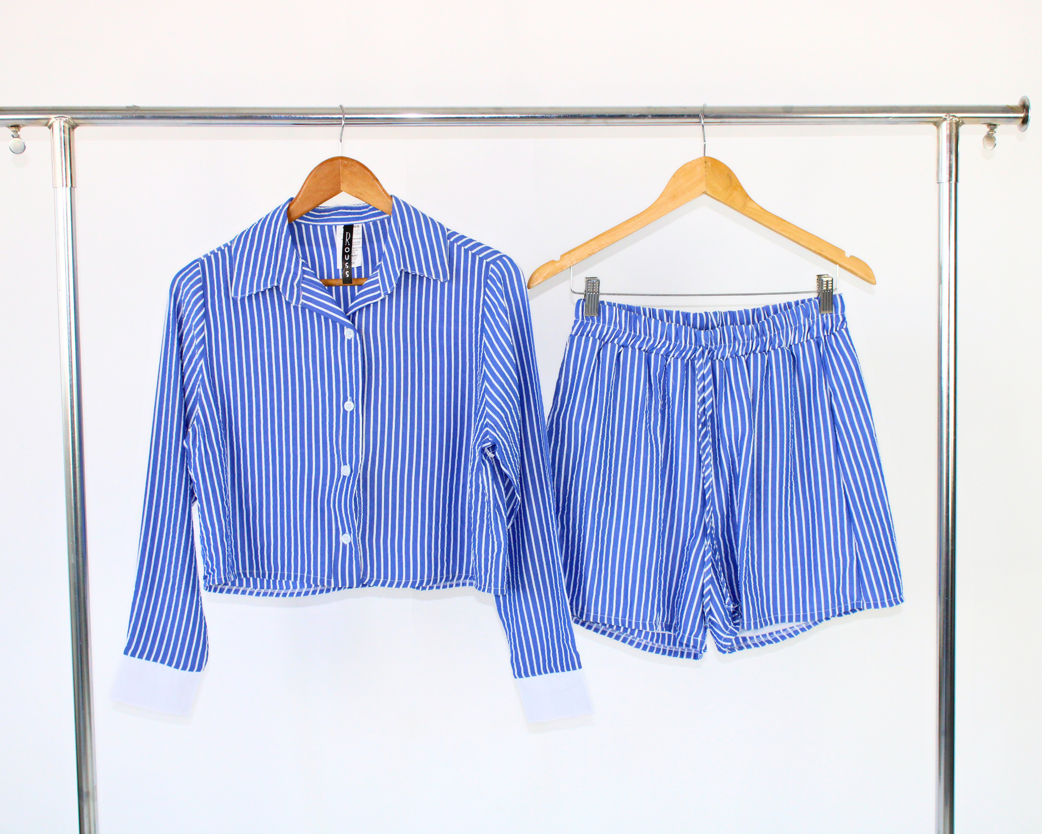 1204LZJ Conjunto Rayas Camisa/Short