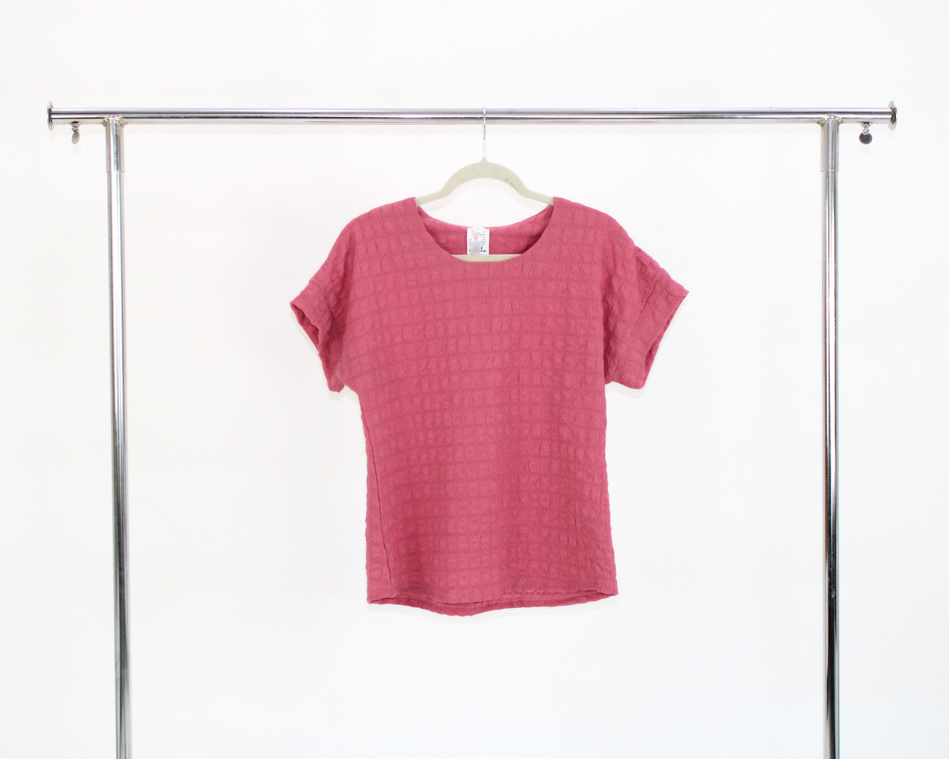 M2449c Blusa Cuello Redondo Corrugado Cuadros