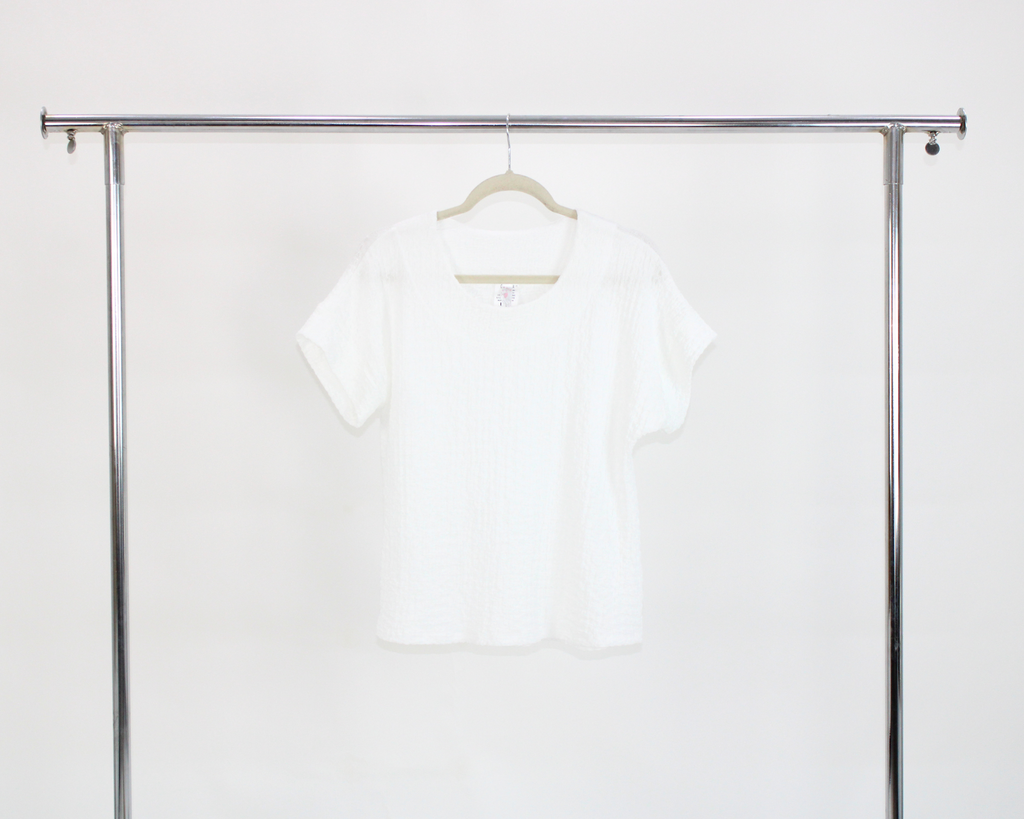 M2449c Blusa Cuello Redondo Corrugado Cuadros