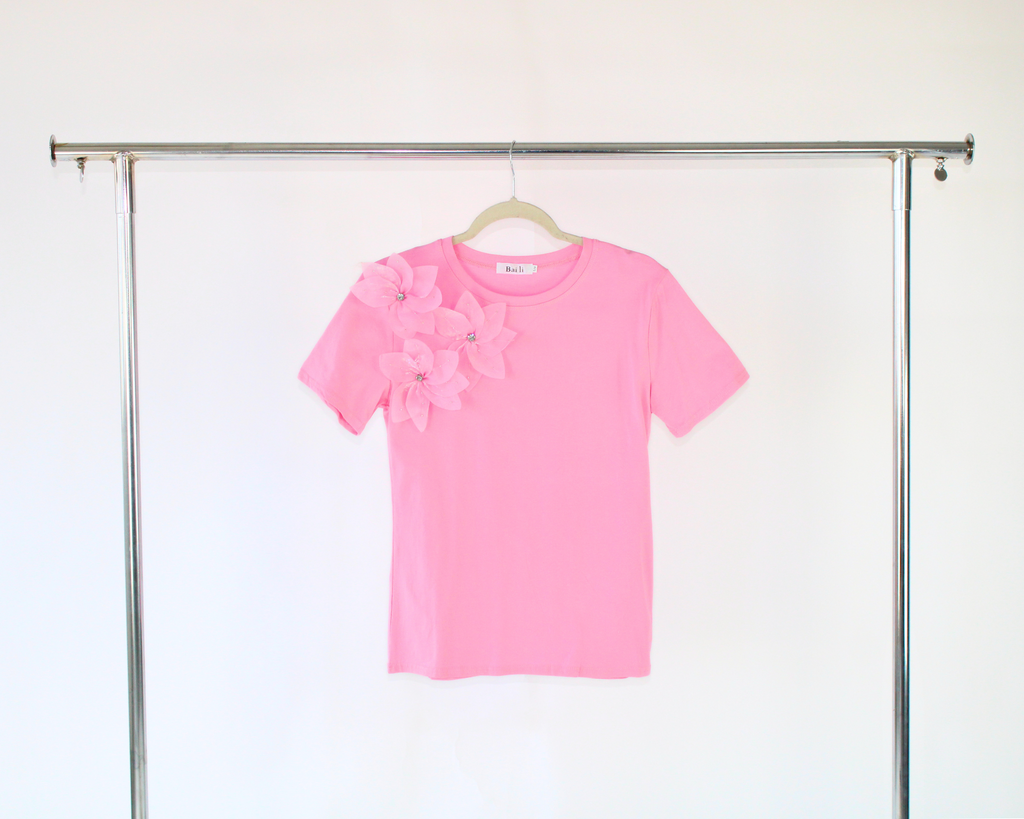 KLG23873 Blusa Lisa TriFlor 3D Piedras