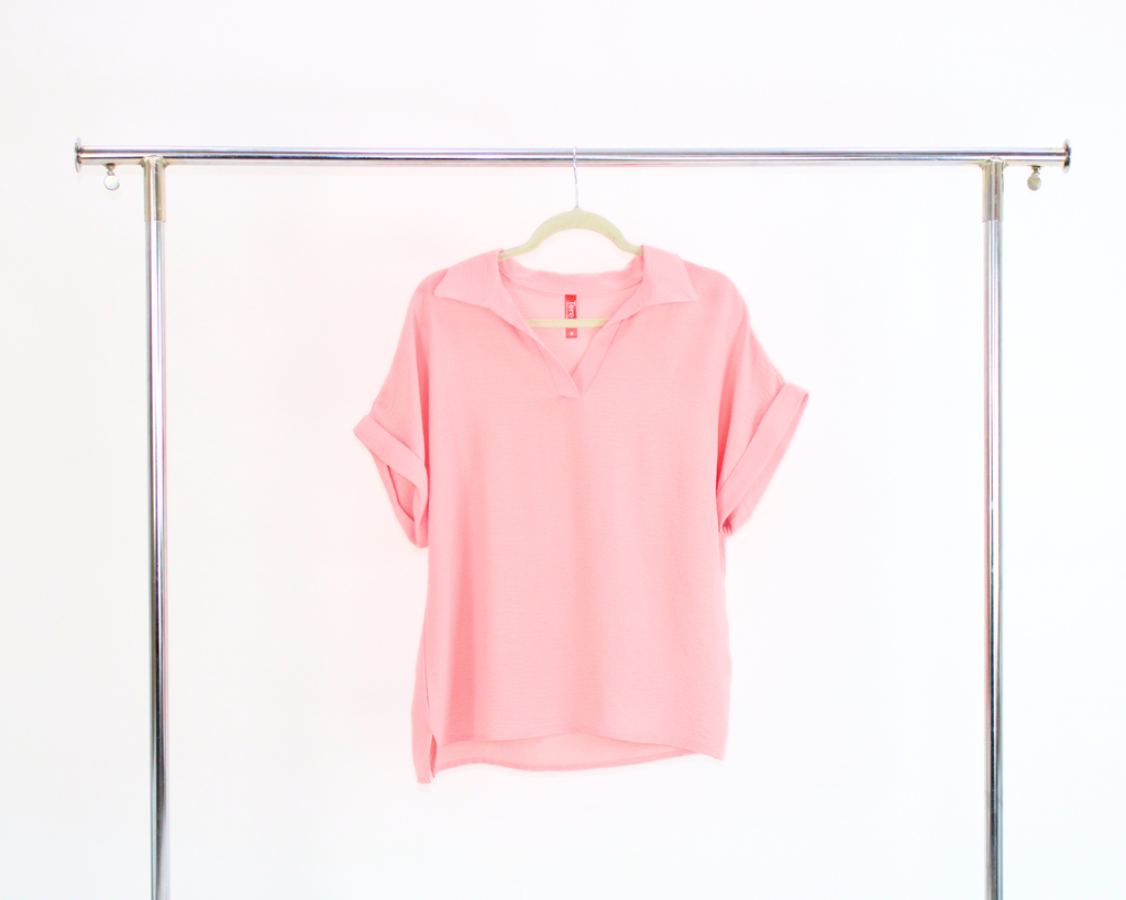 99 Blusa Color Liso Manga Doblada