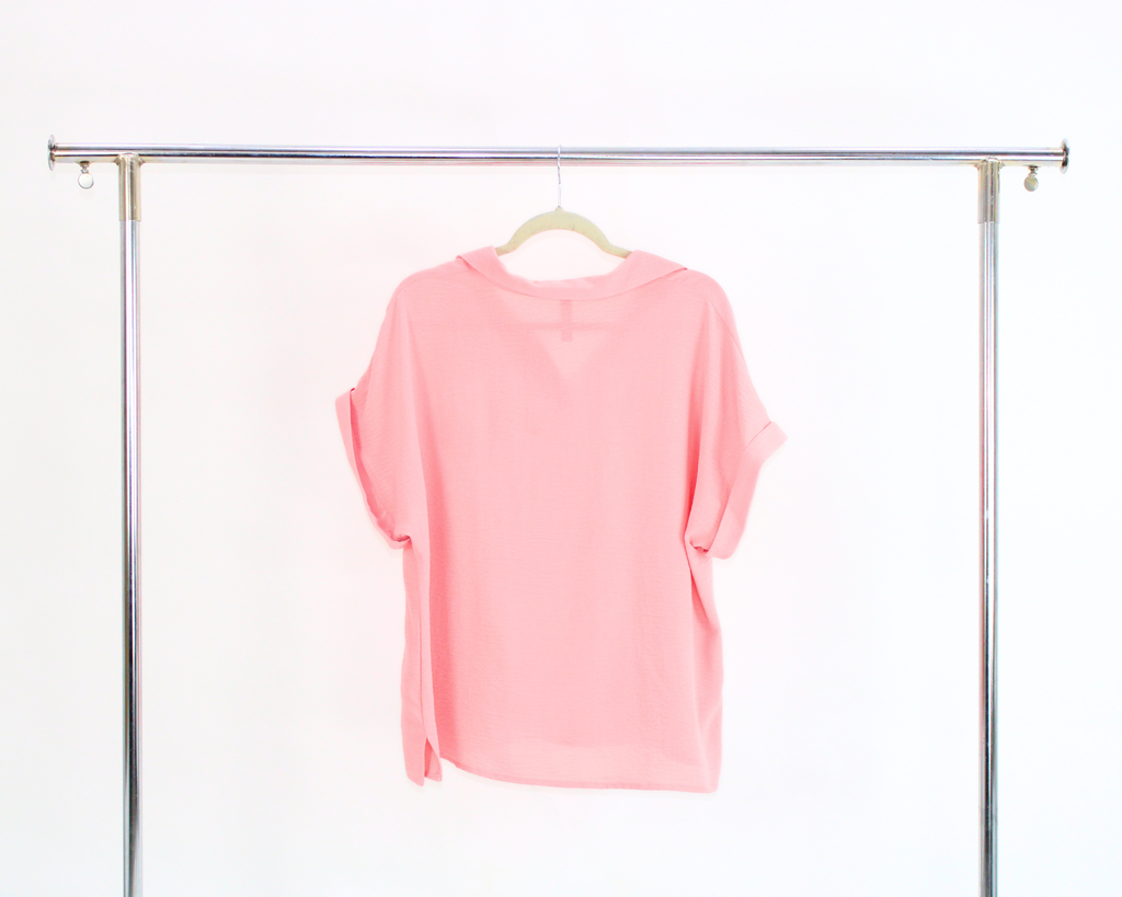 99 Blusa Color Liso Manga Doblada
