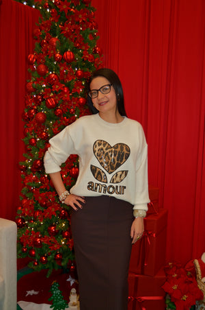 T2466 Suéter Tejido Diseño Corazón Animal P