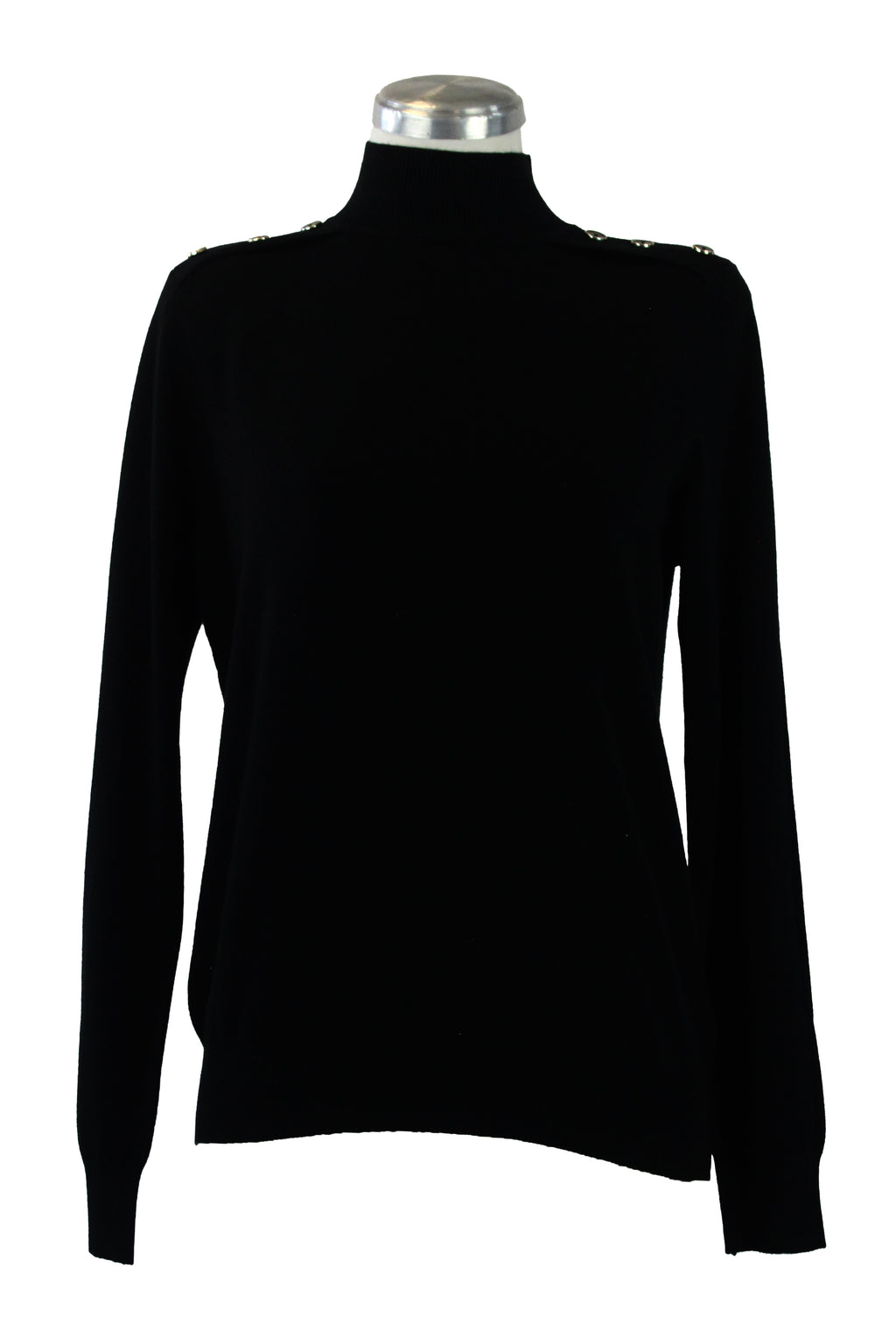 1283 Suéter Cuello Alto y Botones en los Hombros