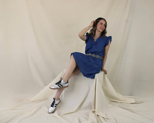 12517 Vestido tipo mezclilla manga olan