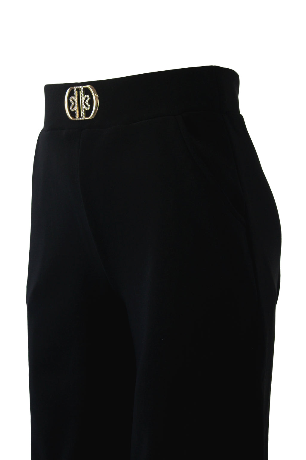S-82 Pantalon Pierna Recta Hebillas Corazones Brillos