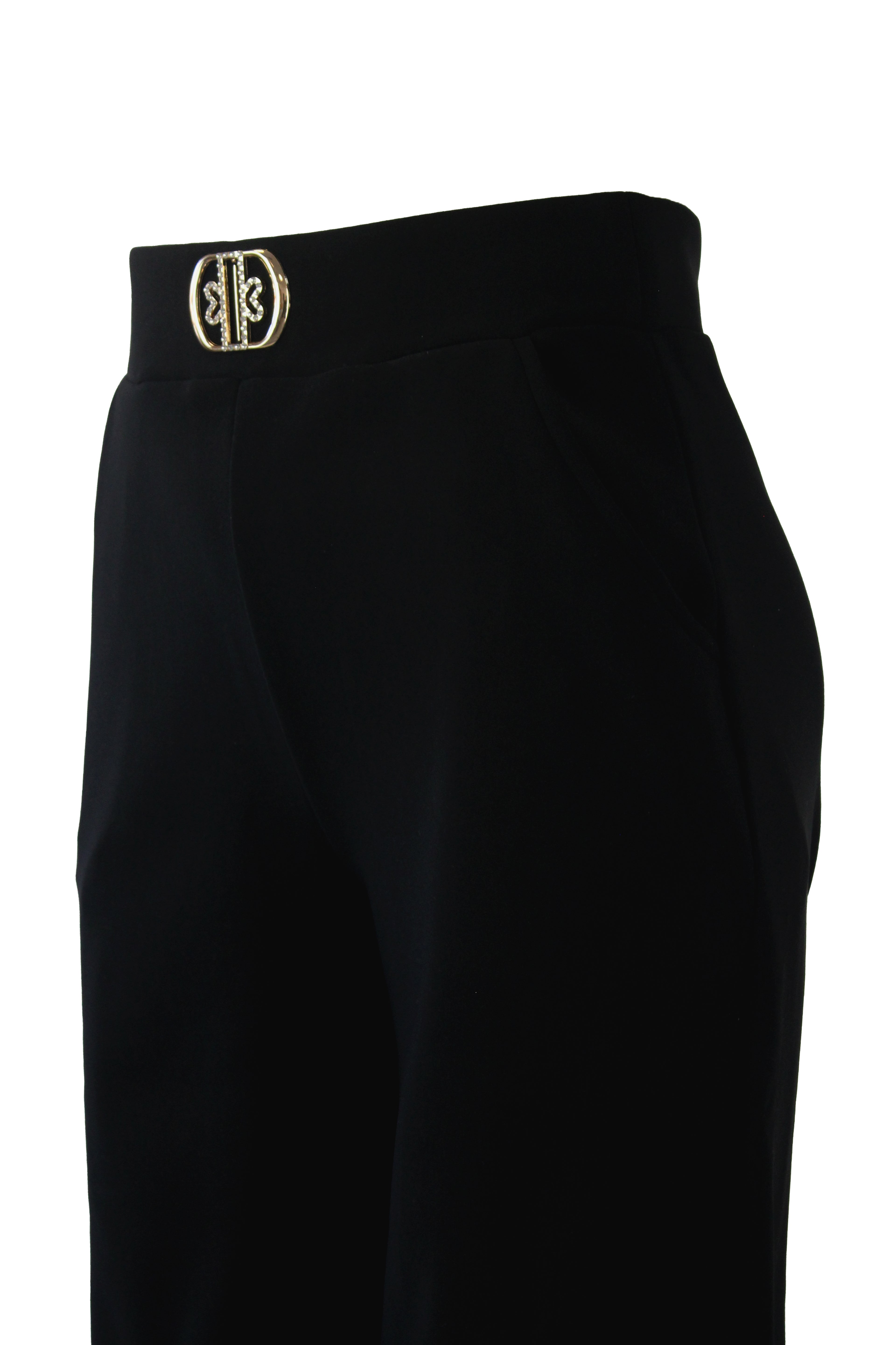 S-82 Pantalon Pierna Recta Hebillas Corazones Brillos
