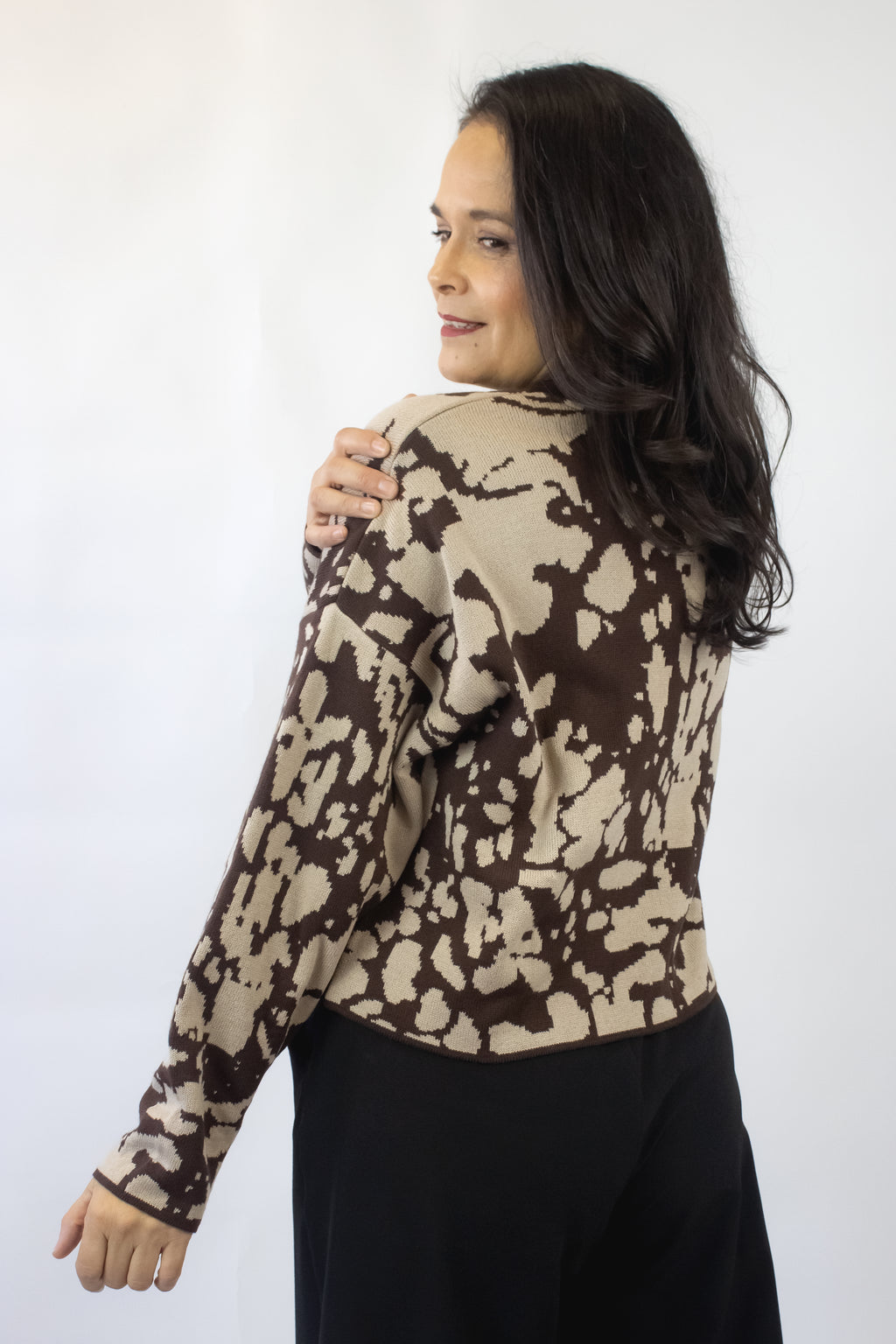 522 Sueter Ancho Estampado Vaca Mancha Chica