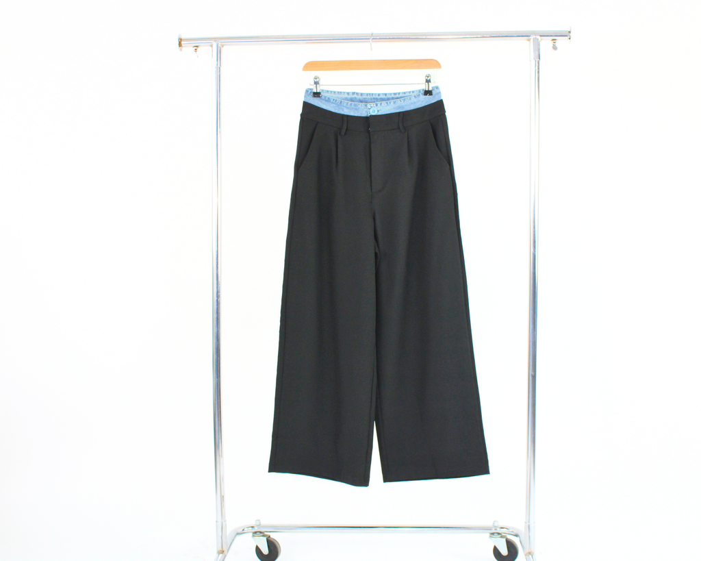 178 Pantalón de vestir con pretina de mezclilla