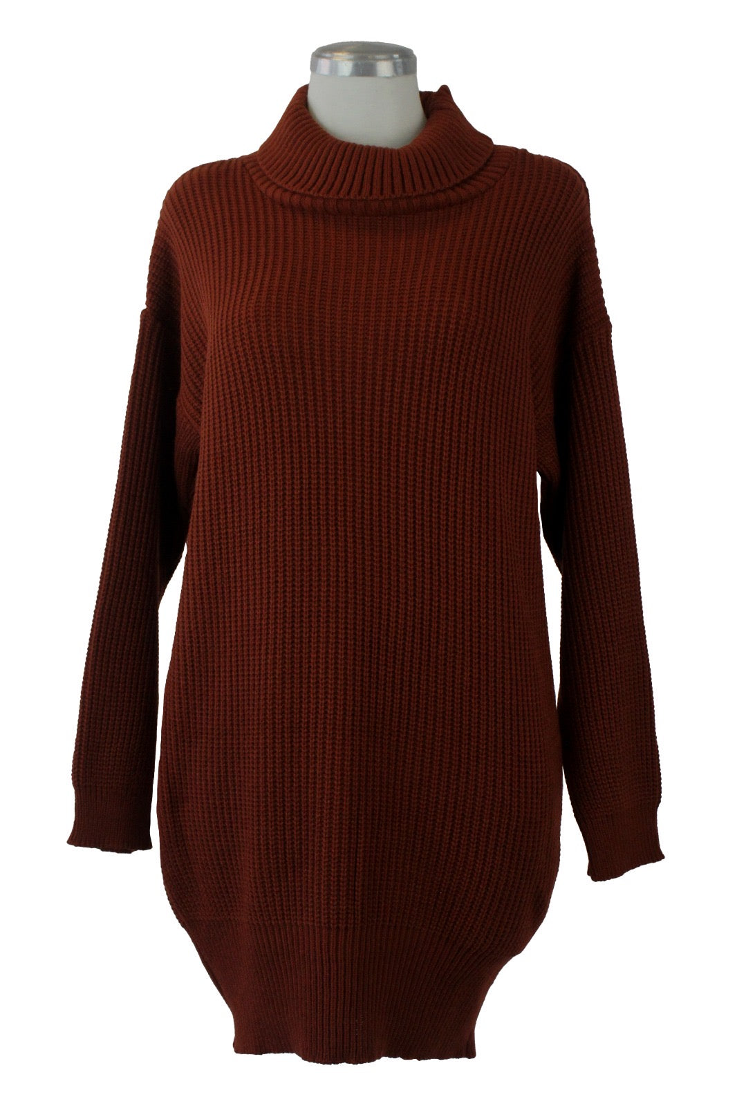 BS085 Blusón Tejido con Cuello de Tortuga