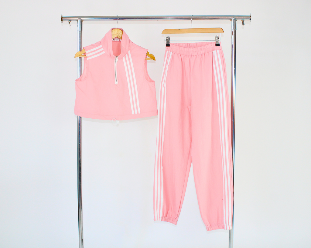 GH23557 Conjunto Pantalón Chaleco Deportivo Rayas