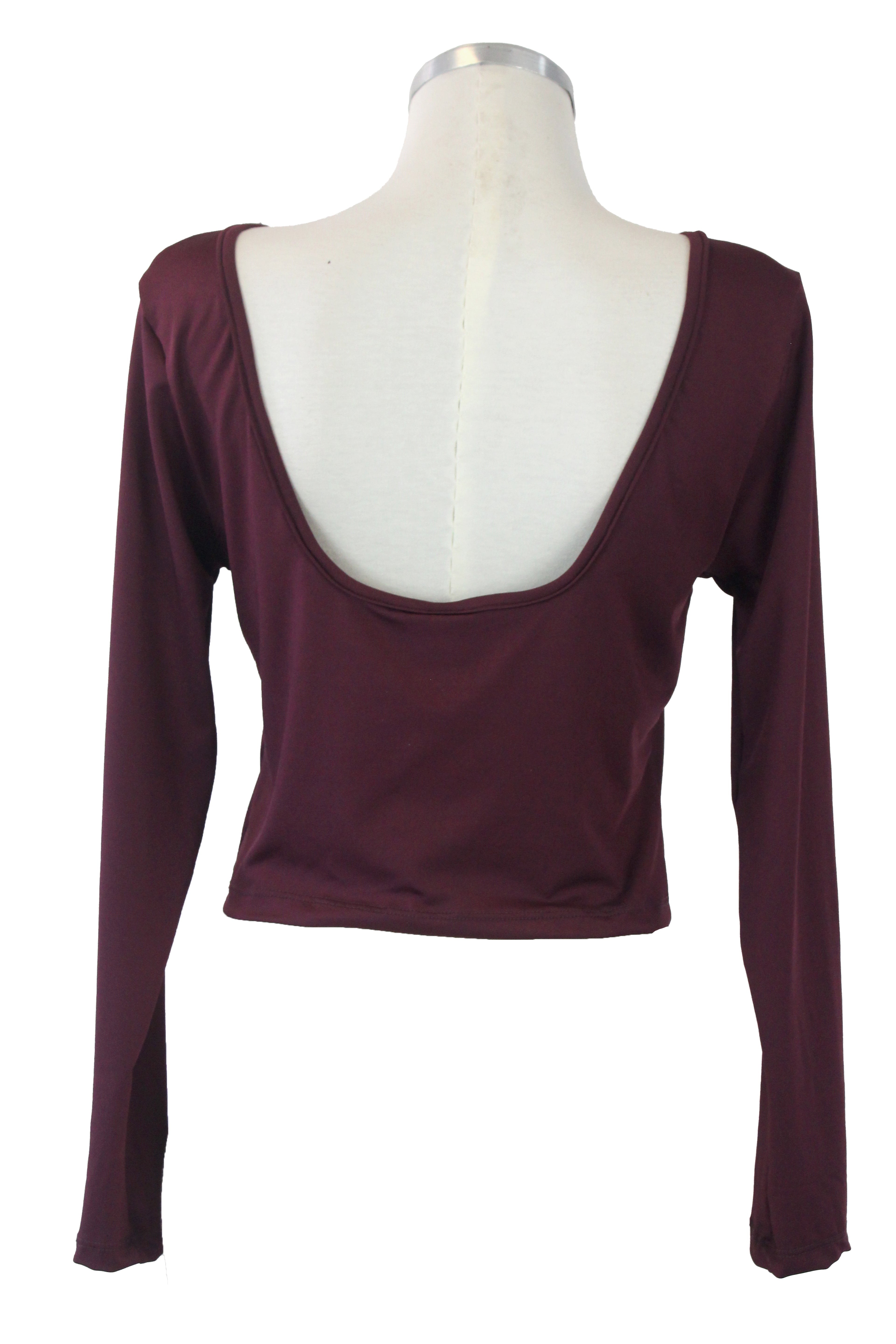 1356LHJ Blusa de Manga Larga con Espalda Descubierta