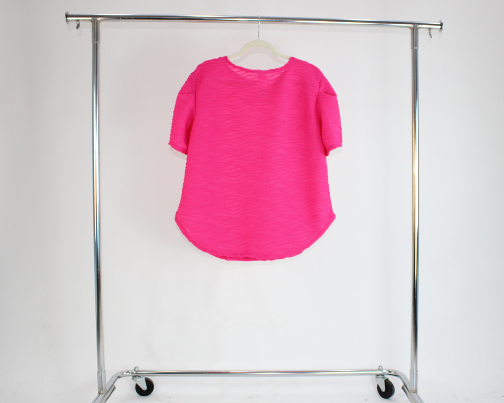 1122 BLUSA CORRUGADA DE CUELLO REDONDO