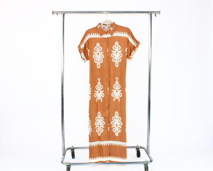98008 Vestido Largo Camisero Estampado