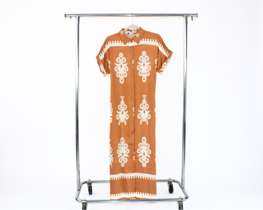98008 Vestido Largo Camisero Estampado