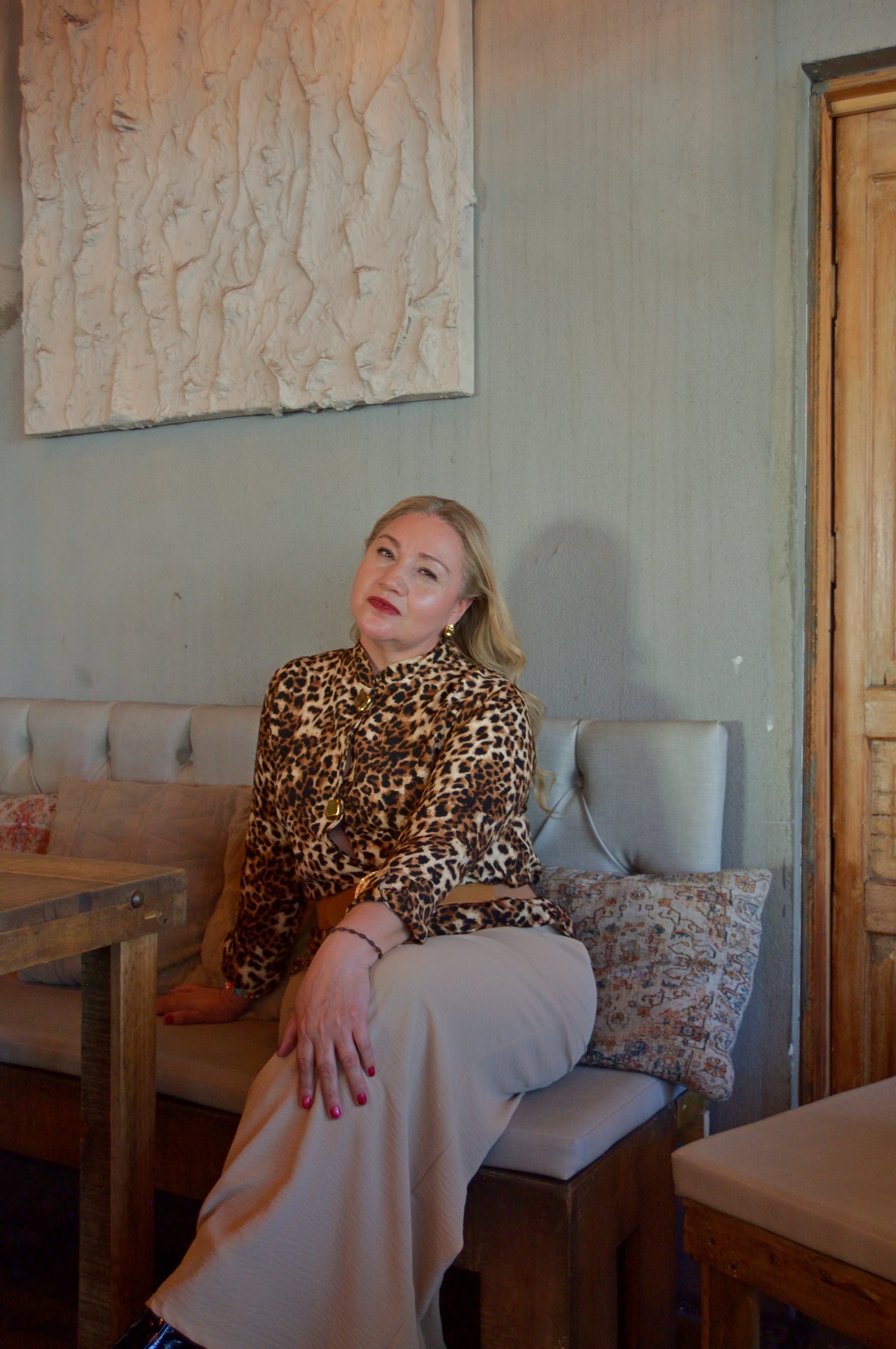 25376 Camisa Estampada Animalprint con Botones Cuadrados