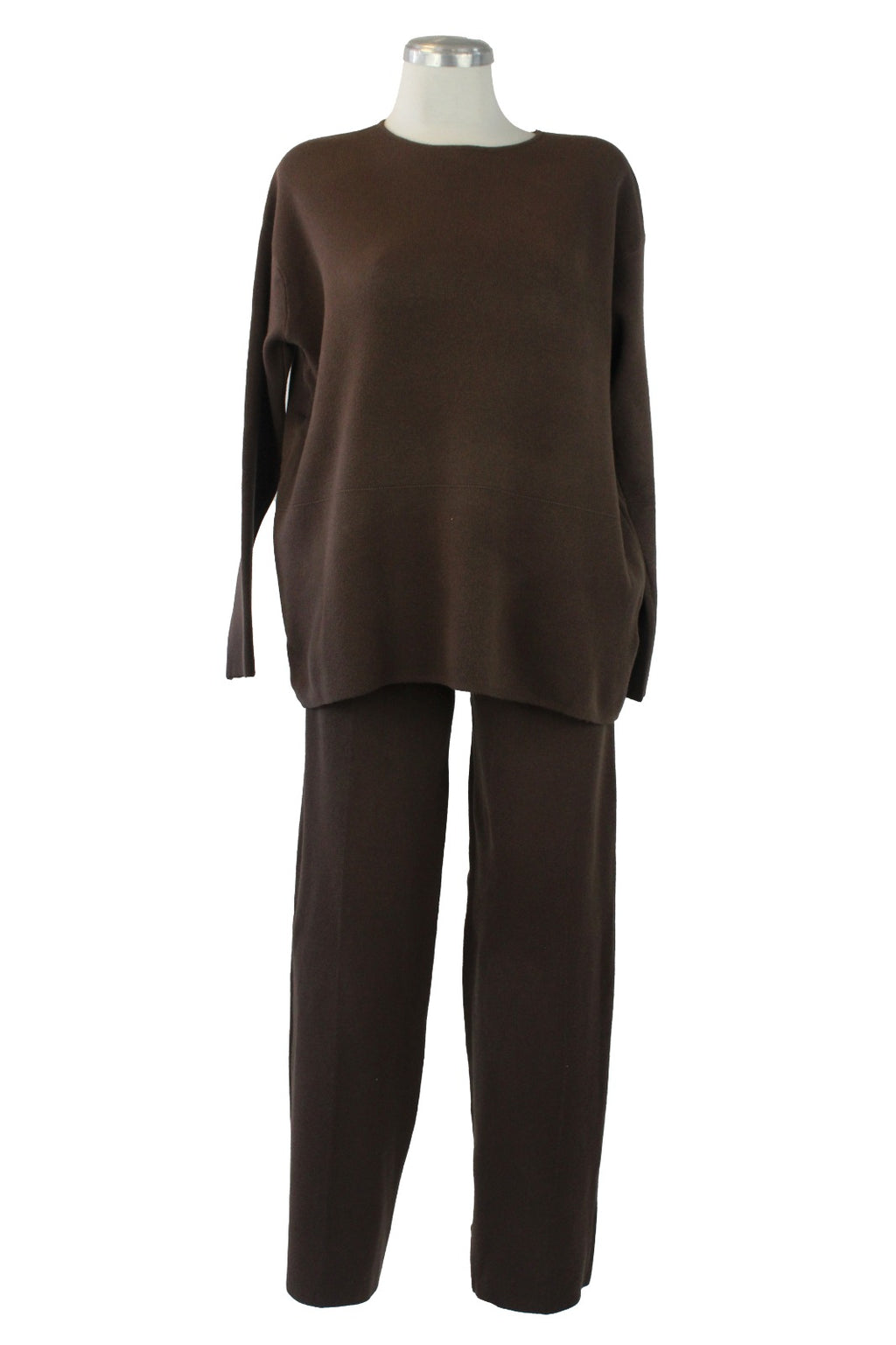 OJ-2723 Conjunto Suéter Liso y Línea de Costura