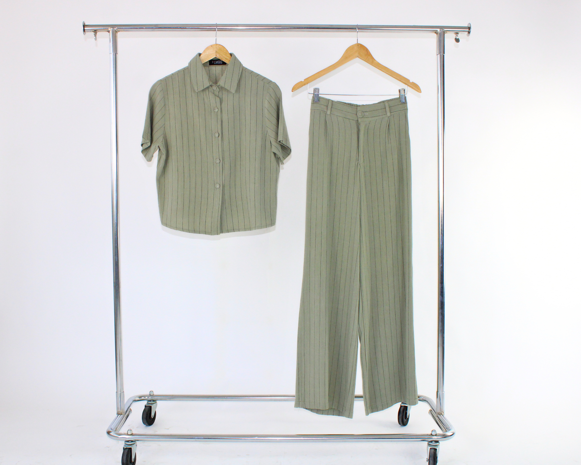1997 Conjunto Blusa Y Pantalón Rayado