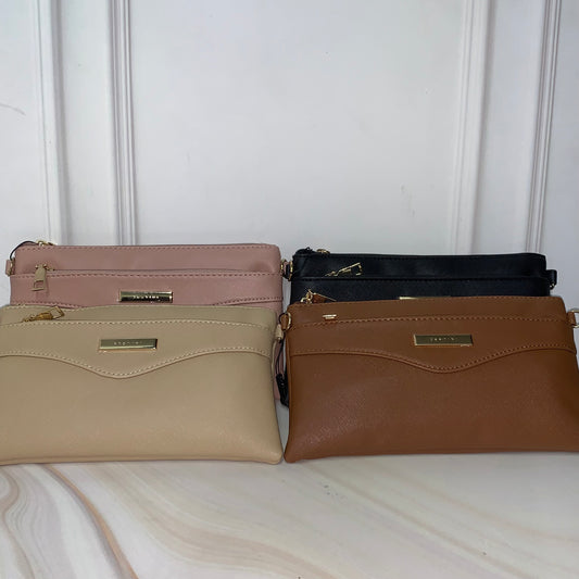 DION2516 Cartera con Correa Rectangular Broche Dorado