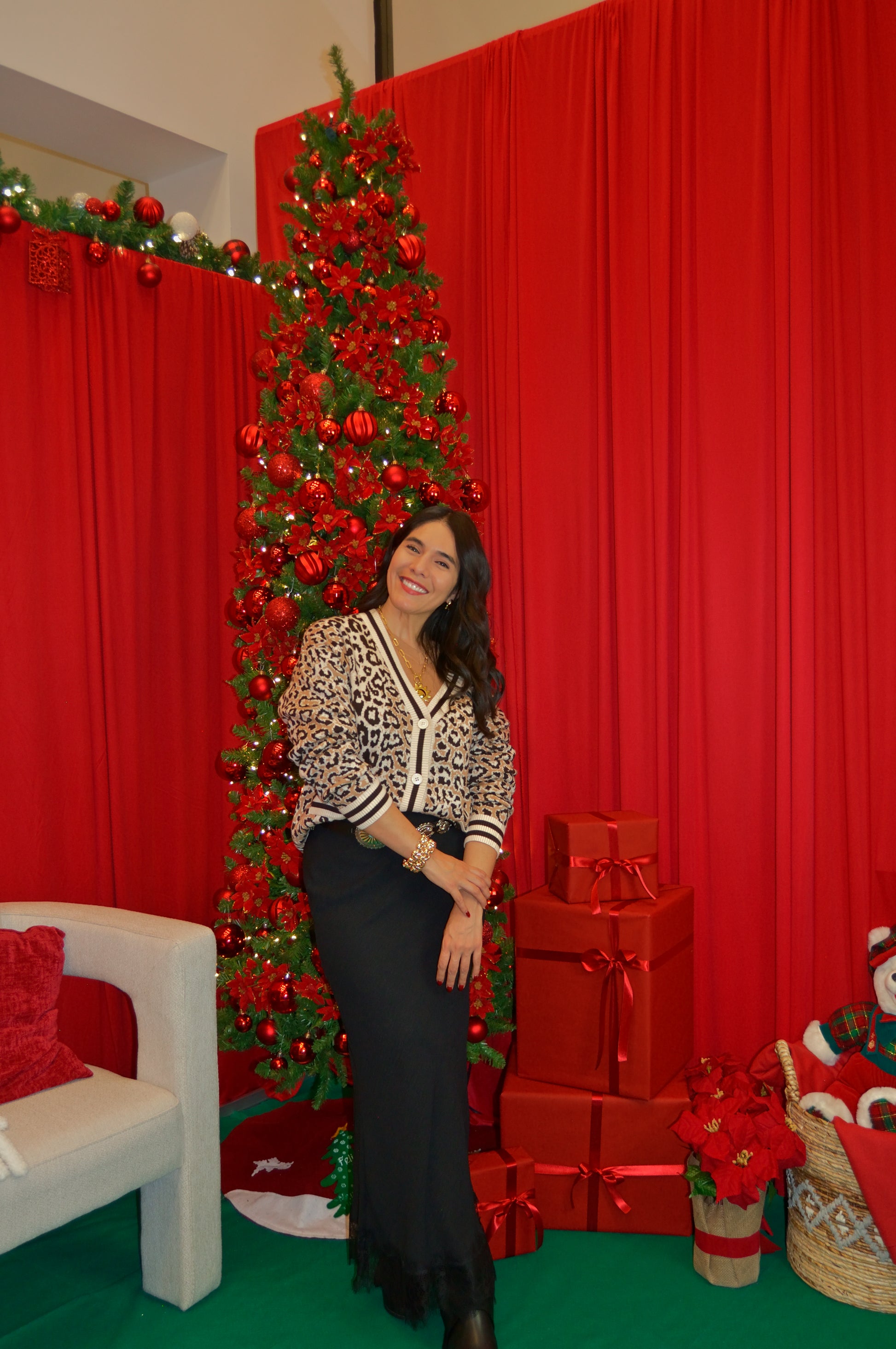 AB600 Suéter Tipo Cardigan Animal Print Tejido