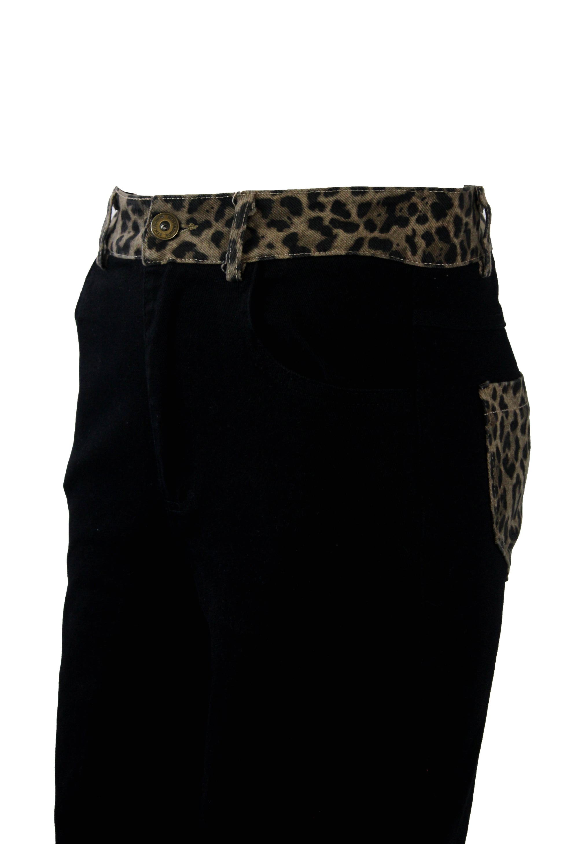 PS958 Pantalón Con Animal Print en Bolsas y Cintura