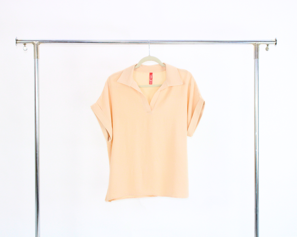 99 Blusa Color Liso Manga Doblada