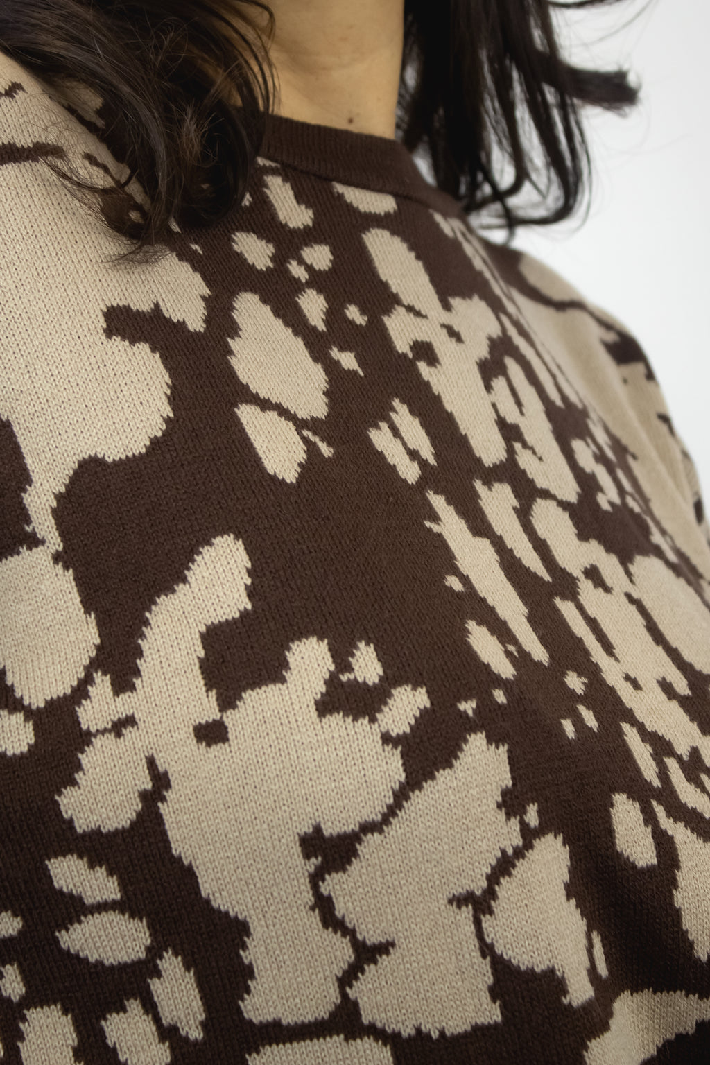 522 Sueter Ancho Estampado Vaca Mancha Chica