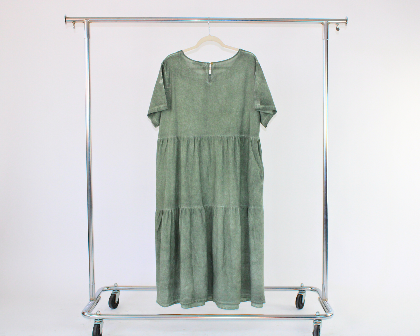 LRS23999 Vestido Largo Tipo Lino Copo De Nieve Estampado