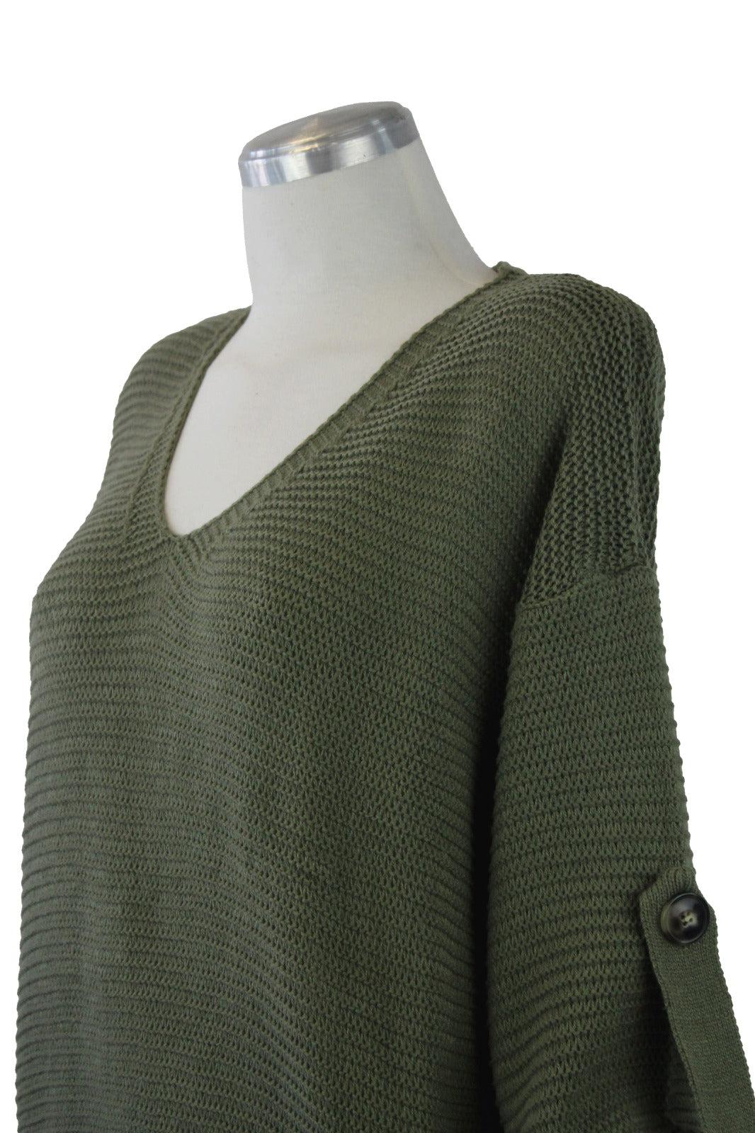 25601 Suéter Tejido de Ondas y Botón